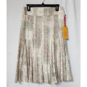 Ruby Rd NWT Petite Med Rose All Day Skirt Flowy Soft Easter Below Knee Sage Pink